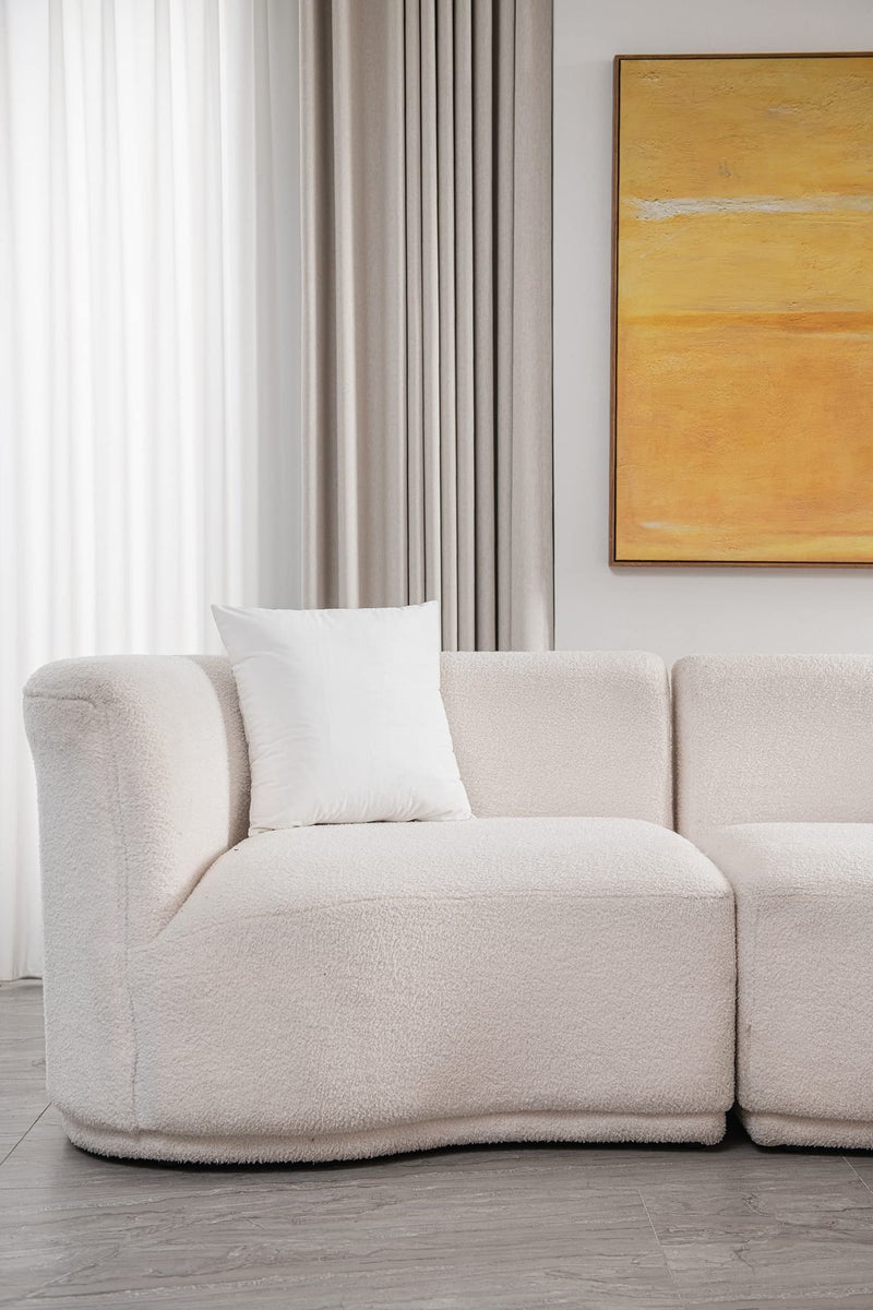 DEZENE Throw Pillow Covers 16x16 Ivory White: Pack of 2 Cozy Soft Velvet Square Modern Luxury Decorative Throw Pillow Cases for Sofa Couch Living Room Bed Home Decor - Image 3